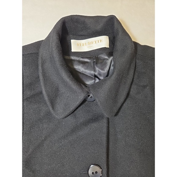 Fleurette Wool Cashmere Long Coat Sz 16 Preppy Minimalist Luxury Staple Classic - Picture 8 of 14